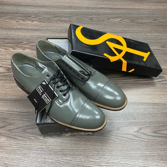 NEW Stacy Adams Madison Steel Gray Oxfords 12 D main image 10